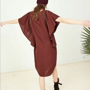 Ulla Johnson Dress Betti Andorra 100% Silk Embroidered Sequin Batwing Size 0 NWT